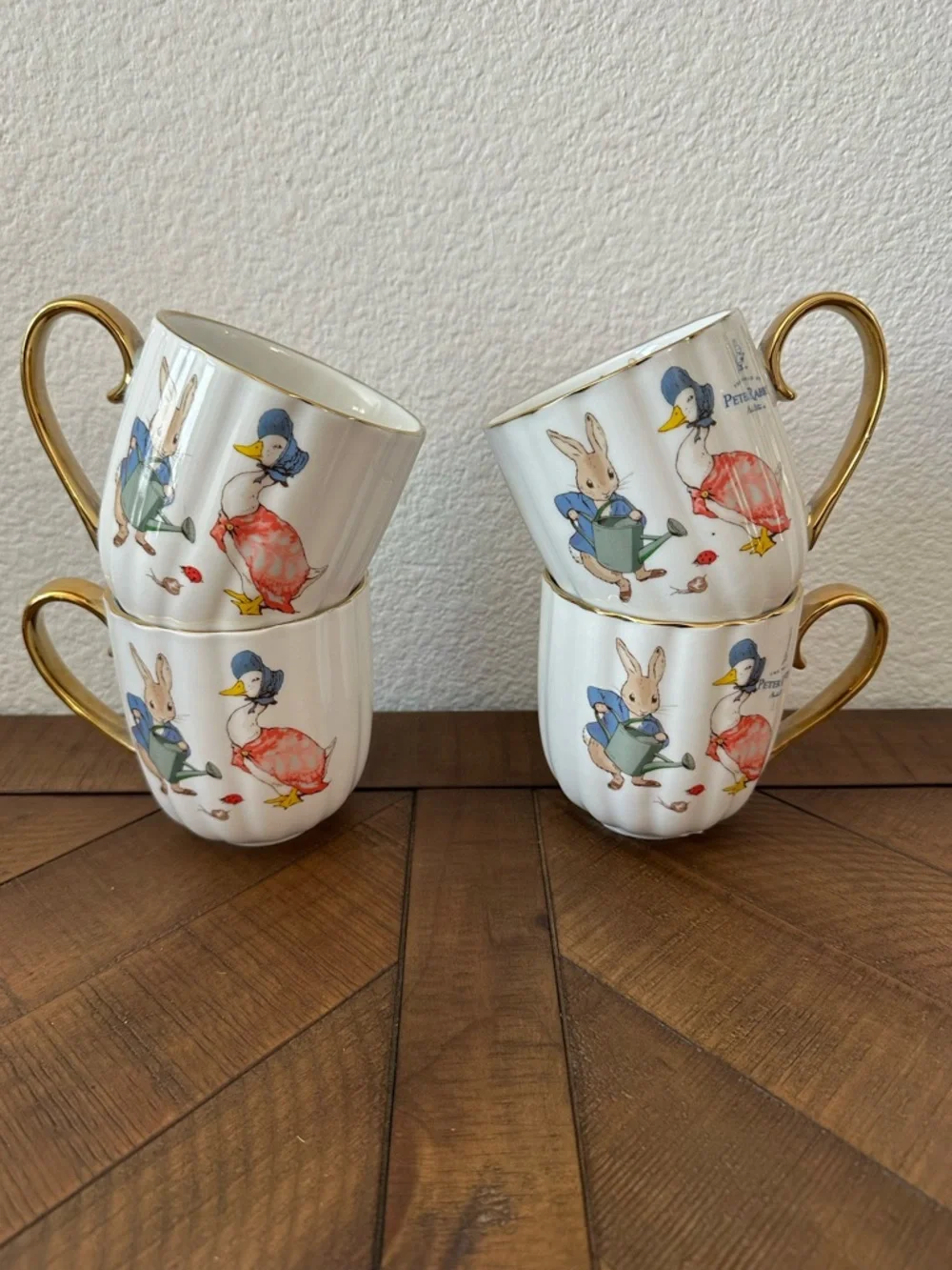 Beatrix Pottery Peter Rabbit 4 mugs NEW - Picture 1 of 9